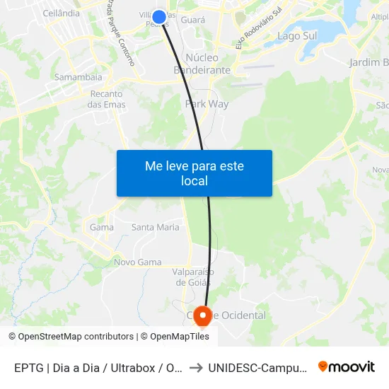 EPTG | Dia a Dia / Ultrabox / Oba to UNIDESC-Campus 1 map