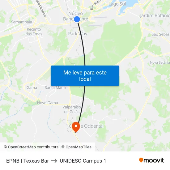 EPNB | Texxas Bar to UNIDESC-Campus 1 map