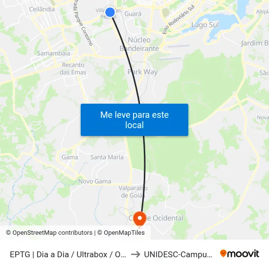 EPTG | Dia a Dia / Ultrabox / Oba to UNIDESC-Campus 1 map
