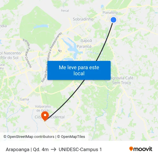 Arapoanga | Qd. 4m to UNIDESC-Campus 1 map