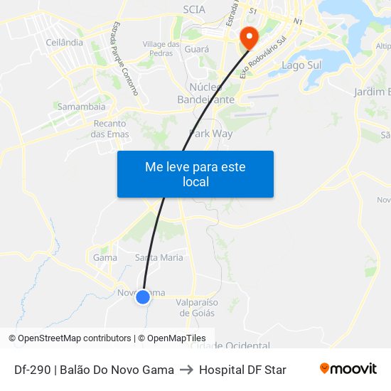 Df-290 | Balão Do Novo Gama to Hospital DF Star map