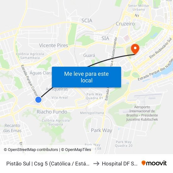 Pistão Sul | Csg 5 (Católica / Estácio) to Hospital DF Star map
