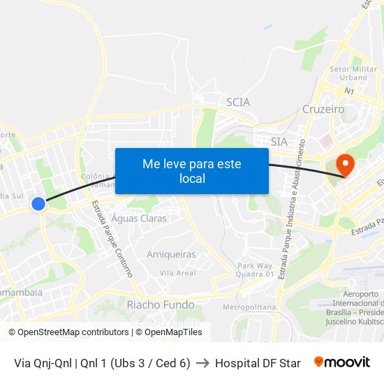 Via Qnj-Qnl | Qnl 1 (Ubs 3 / Ced 6) to Hospital DF Star map