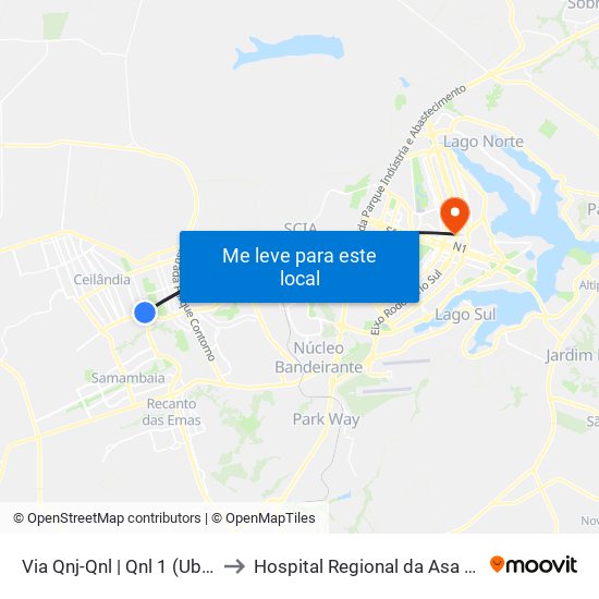 Via Qnj-Qnl | Qnl 1 (Ubs 3 / Ced 6) to Hospital Regional da Asa Norte (HRAN) map