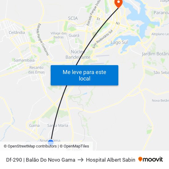 Df-290 | Balão Do Novo Gama to Hospital Albert Sabin map