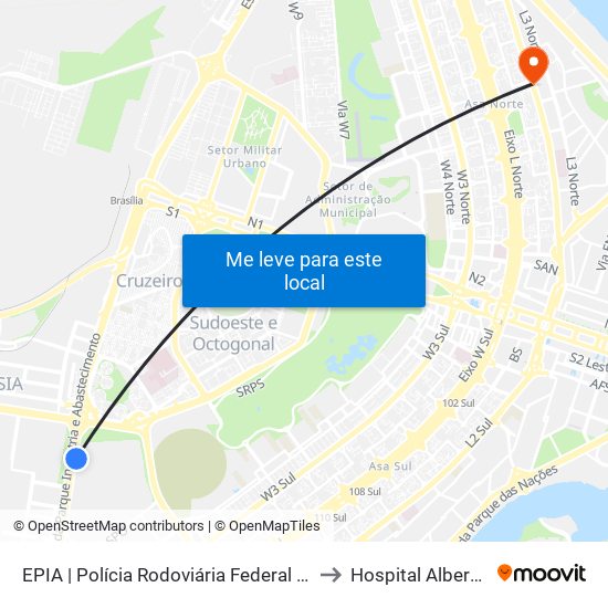 Epia Sul | Sede Prf / Novacap to Hospital Albert Sabin map