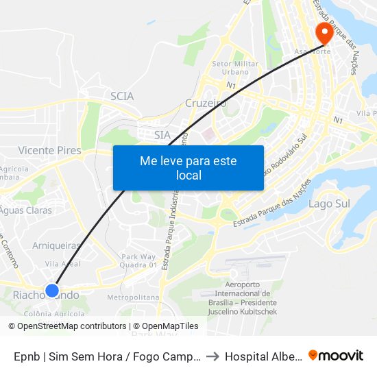 Epnb | Sim Sem Hora / Fogo Campeiro / Villa Brasil to Hospital Albert Sabin map