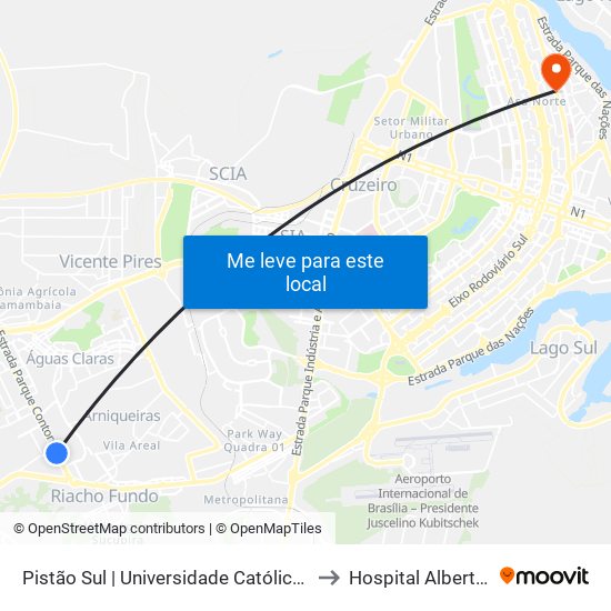 Pistão Sul | Csg 5 (Católica / Estácio) to Hospital Albert Sabin map