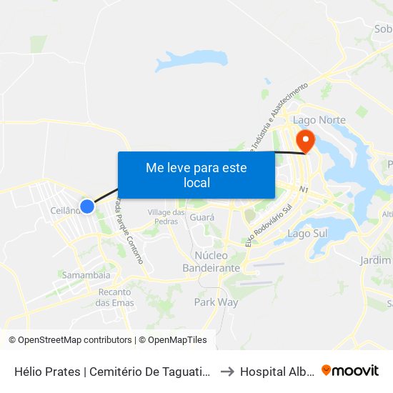 Hélio Prates | Cemitério De Taguatinga / Fort Atacadista to Hospital Albert Sabin map
