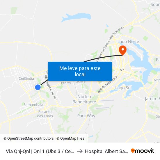 Via Qnj-Qnl | Qnl 1 (Ubs 3 / Ced 6) to Hospital Albert Sabin map