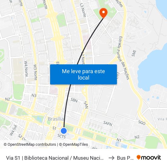 Via S1 | Biblioteca Nacional / Museu Nacional / Sesi Lab to Bus Plays map