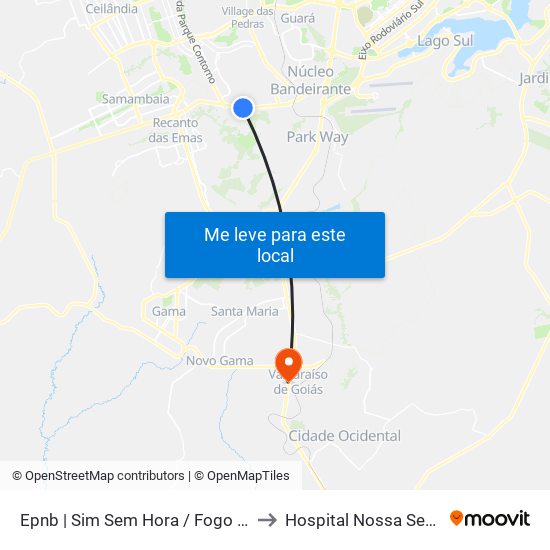 Epnb | Sim Sem Hora / Fogo Campeiro / Villa Brasil to Hospital Nossa Senhora Aparecida map