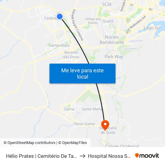 Hélio Prates | Cemitério De Taguatinga / Fort Atacadista to Hospital Nossa Senhora Aparecida map