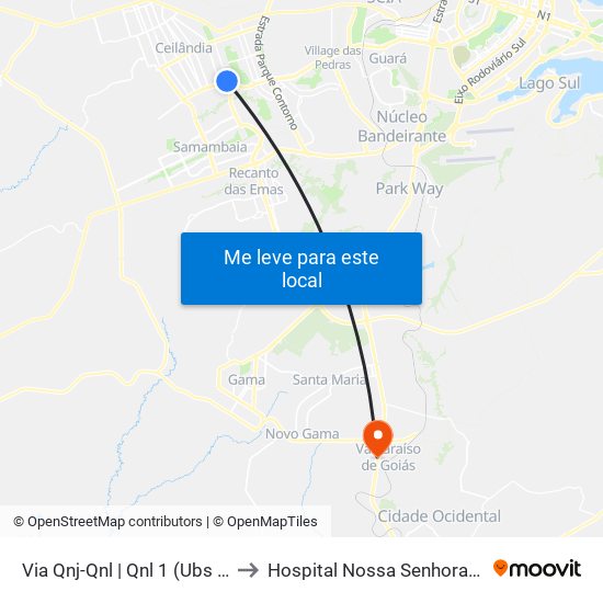 Via Qnj-Qnl | Qnl 1 (Ubs 3 / Ced 6) to Hospital Nossa Senhora Aparecida map