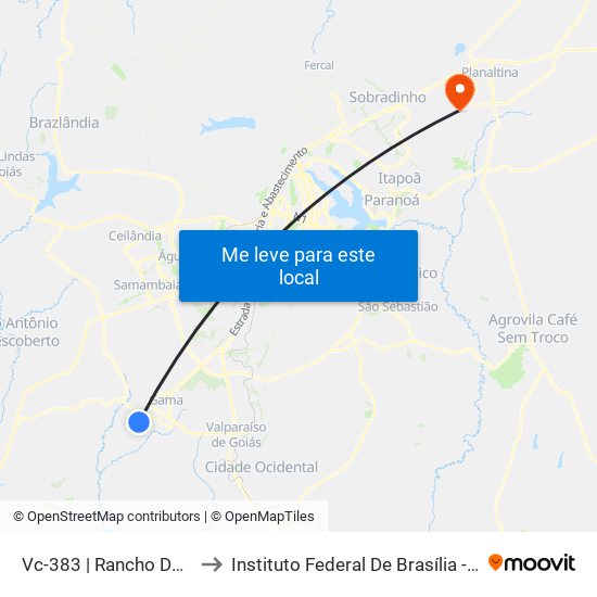 Vc-383 | Rancho Do Fred »Gama» to Instituto Federal De Brasília - Campus Planaltina map
