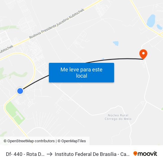 Df- 440 - Rota Do Cavalo to Instituto Federal De Brasília - Campus Planaltina map