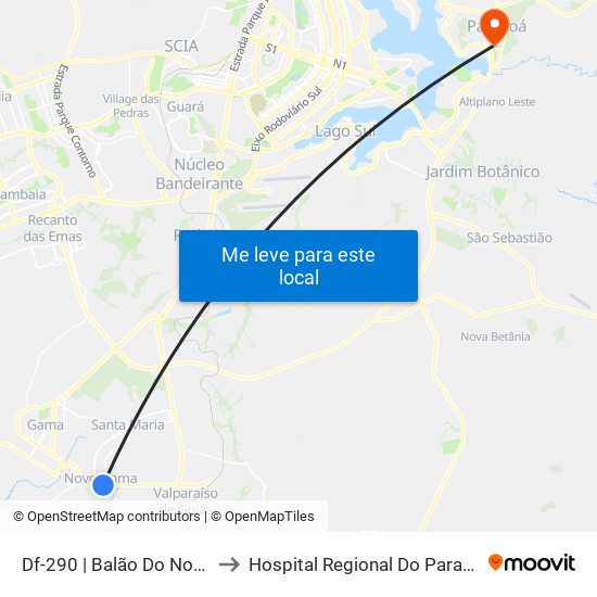 Df-290 | Balão Do Novo Gama to Hospital Regional Do Paranoá - Hrpa map