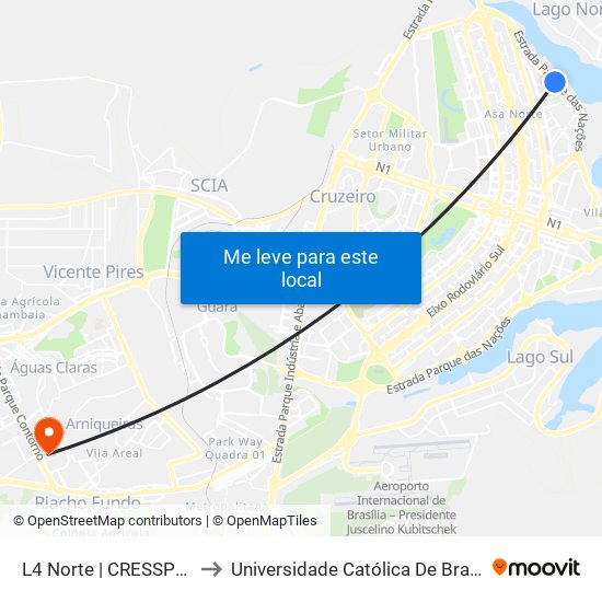 L4 Norte | CRESSPOM to Universidade Católica De Brasília map