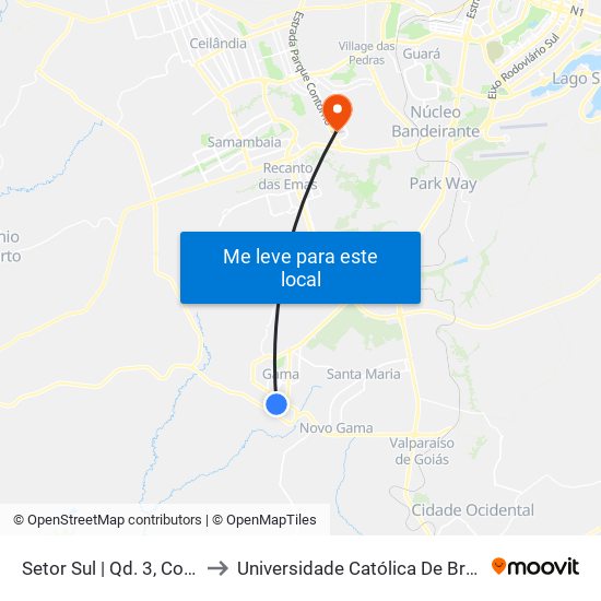Setor Sul | Qd. 3, Conj. L to Universidade Católica De Brasília map