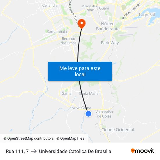 Rua 111, 7 to Universidade Católica De Brasília map