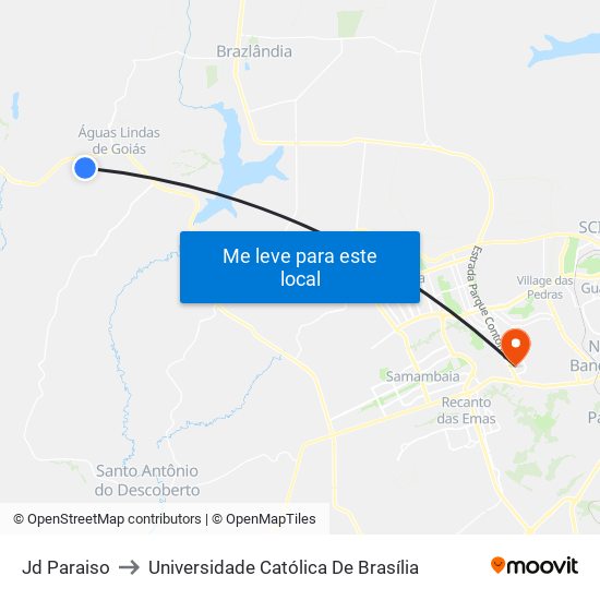 Jd Paraiso to Universidade Católica De Brasília map