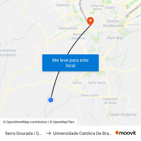 Serra Dourada | Qd. 8 to Universidade Católica De Brasília map