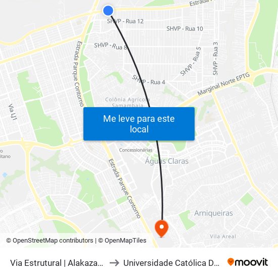 Via Estrutural | Alakazan Festas to Universidade Católica De Brasília map
