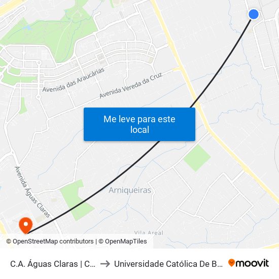 C.A. Águas Claras | Ch. 43 to Universidade Católica De Brasília map