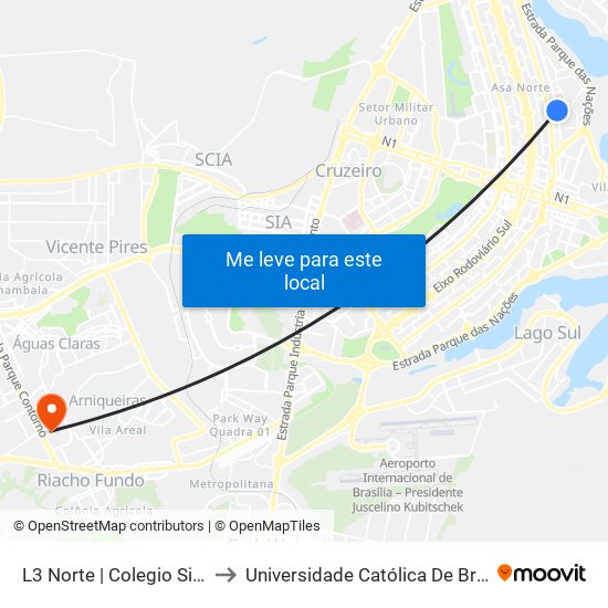 L3 Norte | Colegio Sigma to Universidade Católica De Brasília map