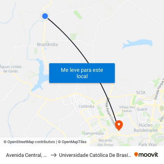 Avenida Central, 11 to Universidade Católica De Brasília map