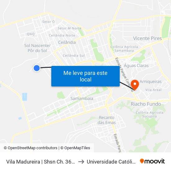 Vila Madureira | Shsn Ch. 36, Conj. 22 «Volta« to Universidade Católica De Brasília map