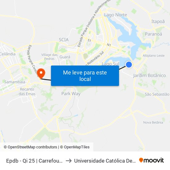 Epdb - Qi 25 | Carrefour Bairro to Universidade Católica De Brasília map