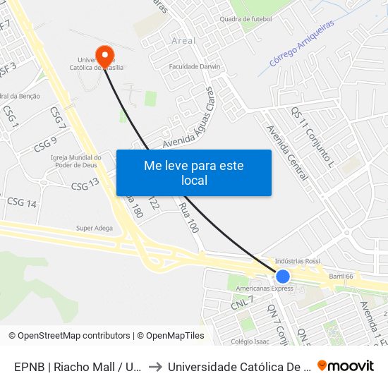 EPNB | Riacho Mall / Ultrabox to Universidade Católica De Brasília map