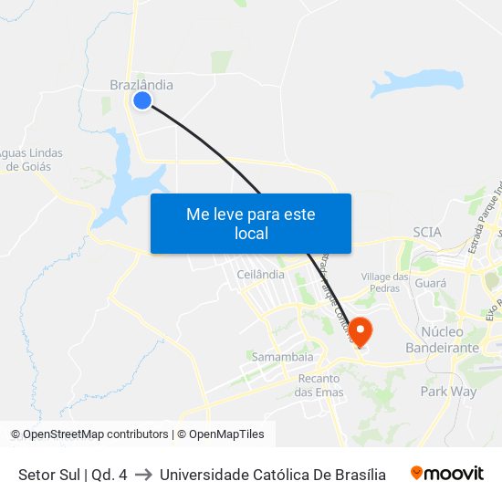 Setor Sul | Qd. 4 to Universidade Católica De Brasília map