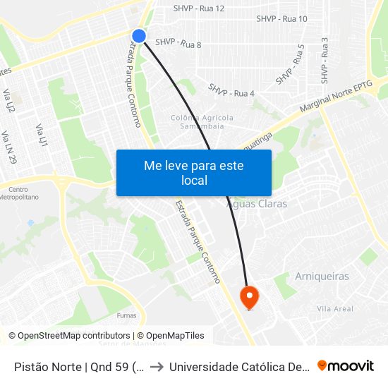 Pistão Norte | Qnd 59 (Cei 02) to Universidade Católica De Brasília map