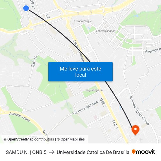 SAMDU N. | QNB 5 to Universidade Católica De Brasília map