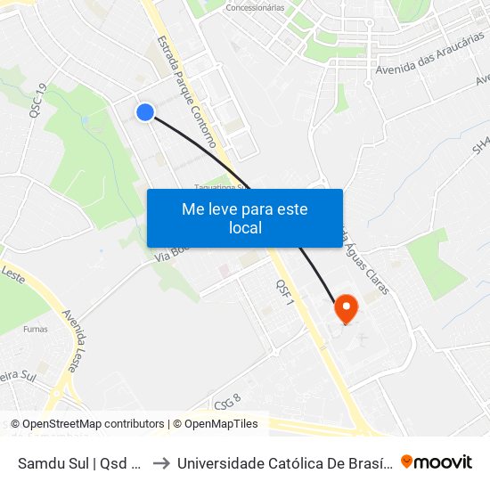 Samdu Sul | Qsd 13 to Universidade Católica De Brasília map