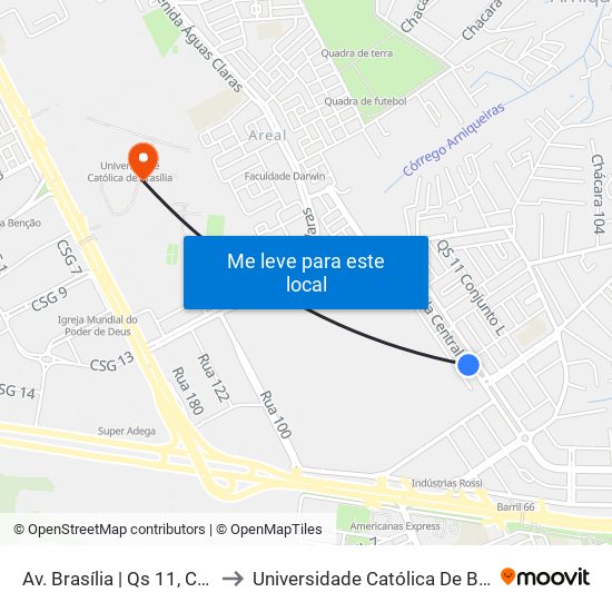 Av. Brasília | Qs 11, Conj. A to Universidade Católica De Brasília map