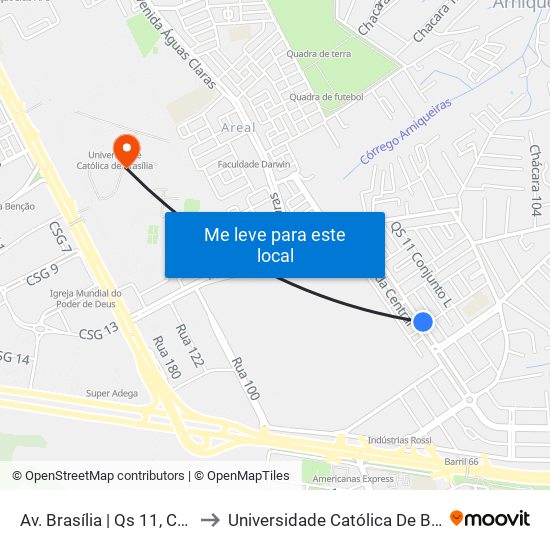 Av. Brasília | Qs 11, Conj. G to Universidade Católica De Brasília map
