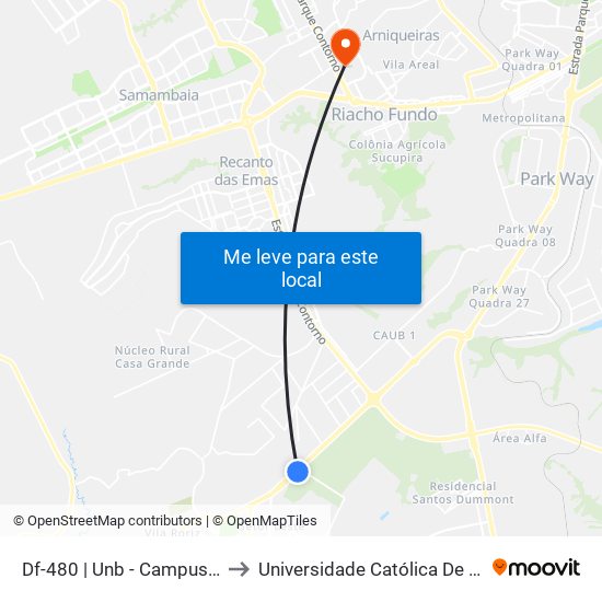 Df-480 | Unb - Campus Gama to Universidade Católica De Brasília map