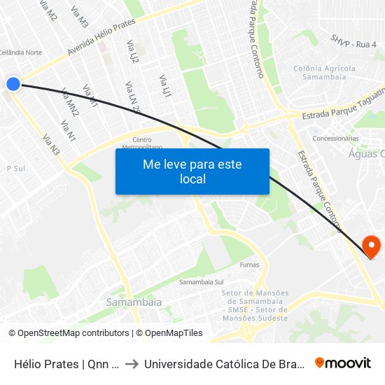 Hélio Prates | Qnn 17 to Universidade Católica De Brasília map