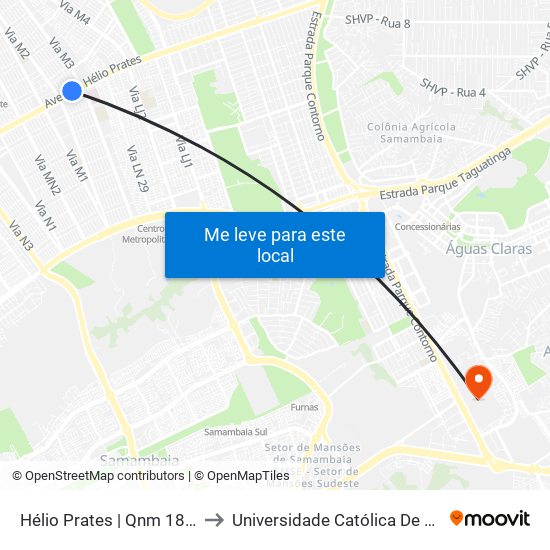 Hélio Prates | Qnm 18 (Hrc) to Universidade Católica De Brasília map