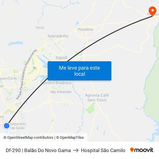 Df-290 | Balão Do Novo Gama to Hospital São Camilo map