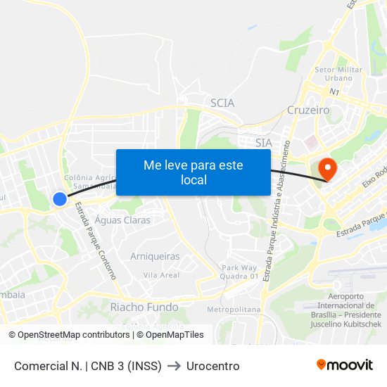 Comercial Norte | Cnb 3 (Inss) to Urocentro map