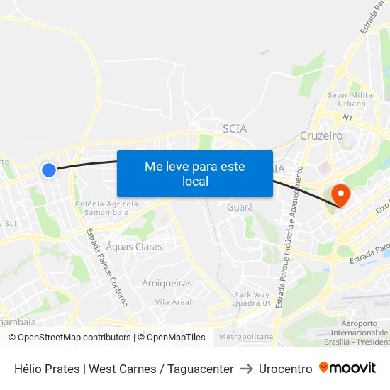 Hélio Prates | West Carnes / Taguacenter to Urocentro map
