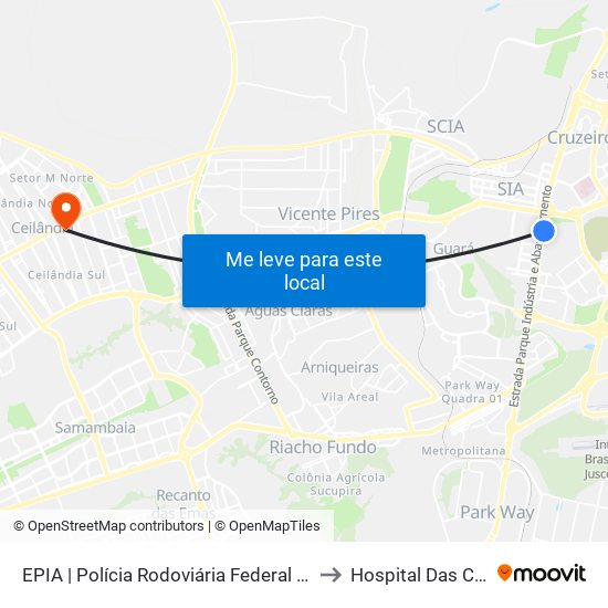 Epia Sul | Sede Prf / Novacap to Hospital Das Clínicas map