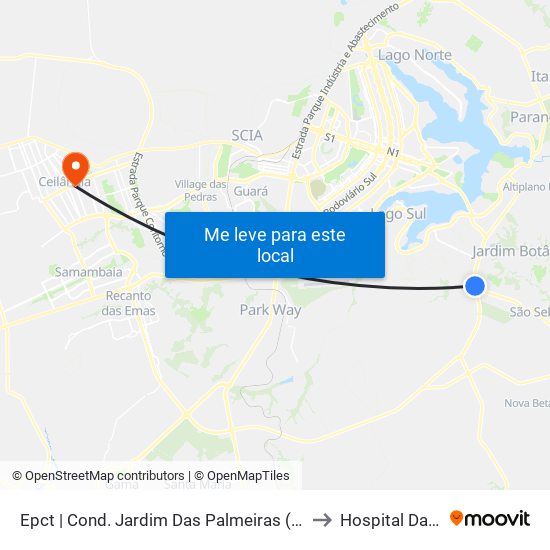 Epct | Cond. Jardim Das Palmeiras (Sentido São Sebastião) to Hospital Das Clínicas map