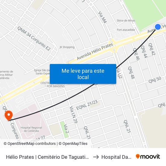 Hélio Prates | Cemitério De Taguatinga / Fort Atacadista to Hospital Das Clínicas map