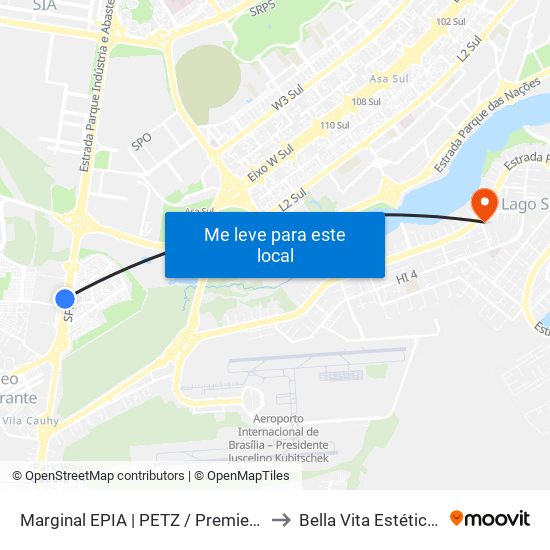 Marginal EPIA Sul | Petz / Premier Nissan & Renault to Bella Vita Estética Integrada map