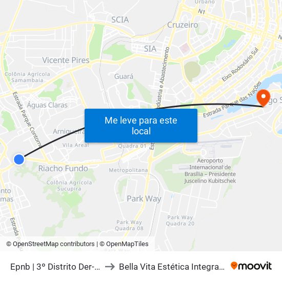 Epnb | 3º Distrito Der-Df to Bella Vita Estética Integrada map
